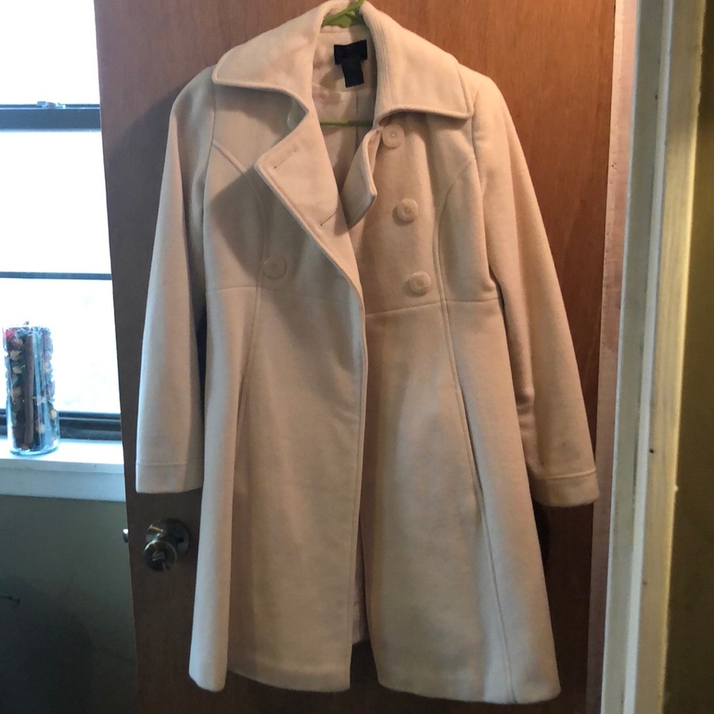 White/cream wool pea coat